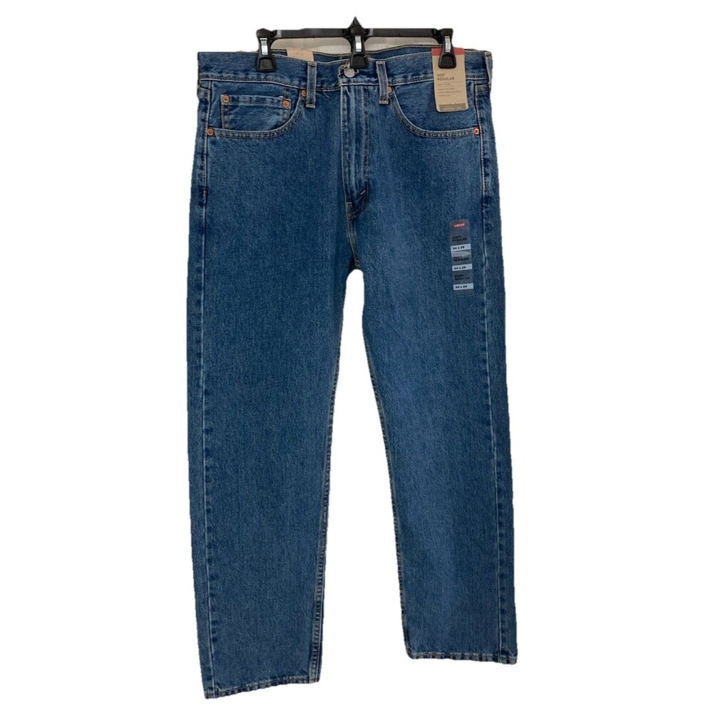 Men's Levi's 505 Regular Fit Jeans Medium Wash Blue Size 34x29 NWT
